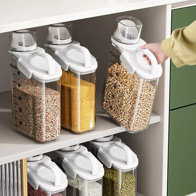 Belro cereal storage containers set with clear, airtight lids for kitchen food storage and organization.
