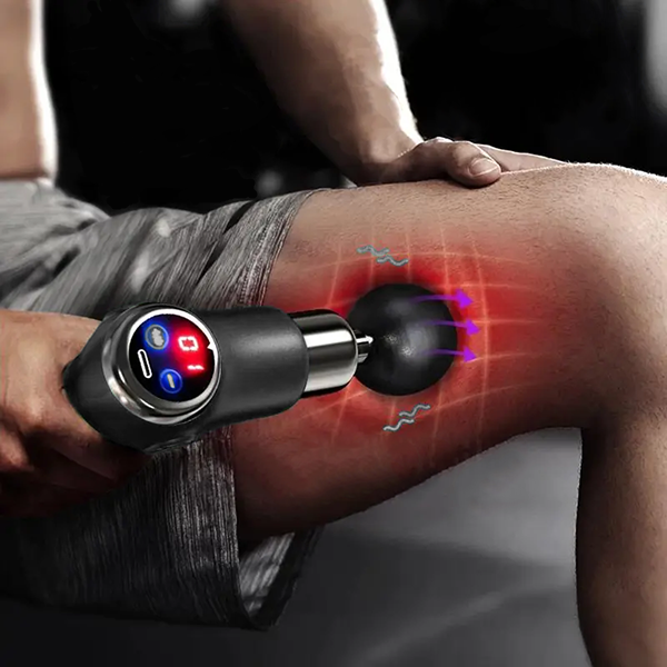 Belro massage gun with percussion function for deep-tissue massage, handheld electric personal care appliance in black