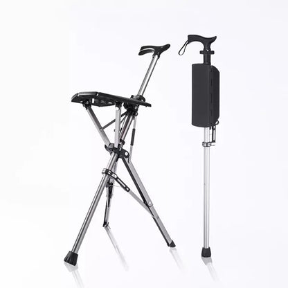 Belro walking stick with integrated seat, lightweight and sturdy for mobility support and comfort during walks.