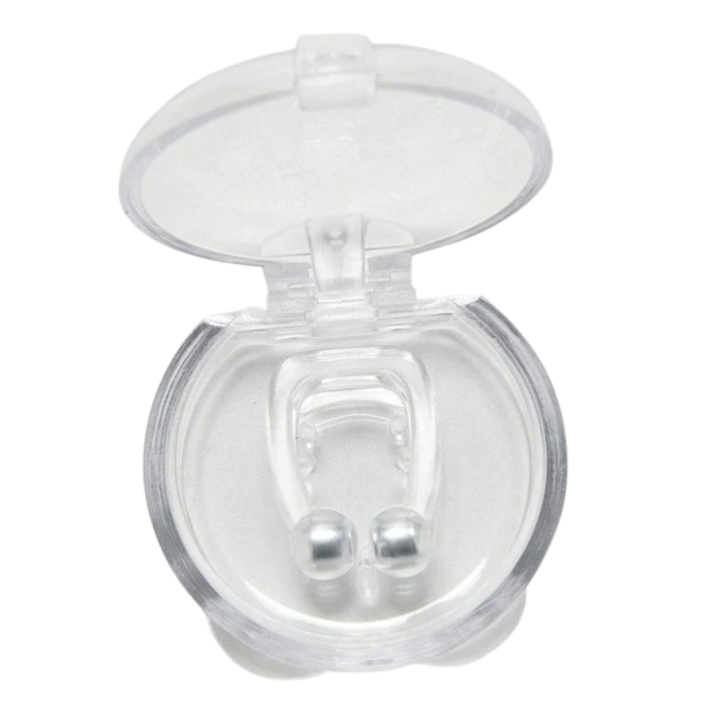 Belro anti-snoring nasal device for sleep aid, showing sleek nasal strip designed to reduce snoring and improve airflow.