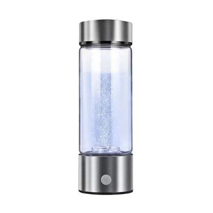 Belro hydrogen water bottle, sleek transparent tumbler with blue lid for refreshing hydrogen-infused water at home or on the go