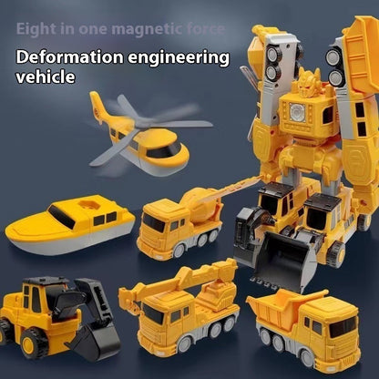 Magnetic transformable Belro car toy with colorful panels and sleek design, suitable for creative play and imaginative transportation.