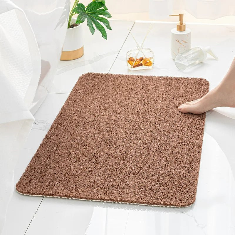 Belro non-slip shower mat with textured surface for safety and comfort in bathroom showers. Gray color, close-up view.