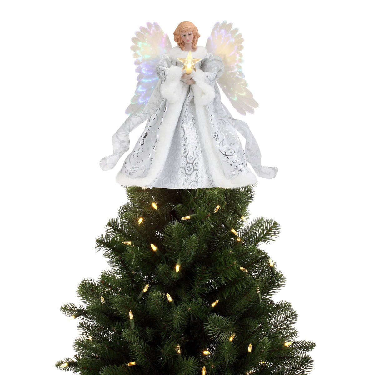 Animated angel tree topper from Belro, featuring a detailed heavenly angel figure perfect for holiday decorations.