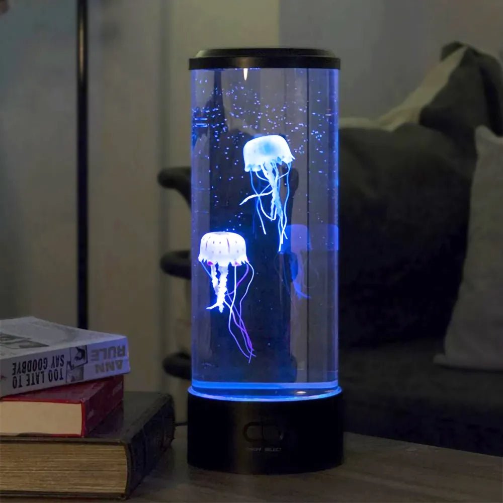 Belro jellyfish lamp creating a calming ocean-inspired atmosphere in an outdoor garden setting