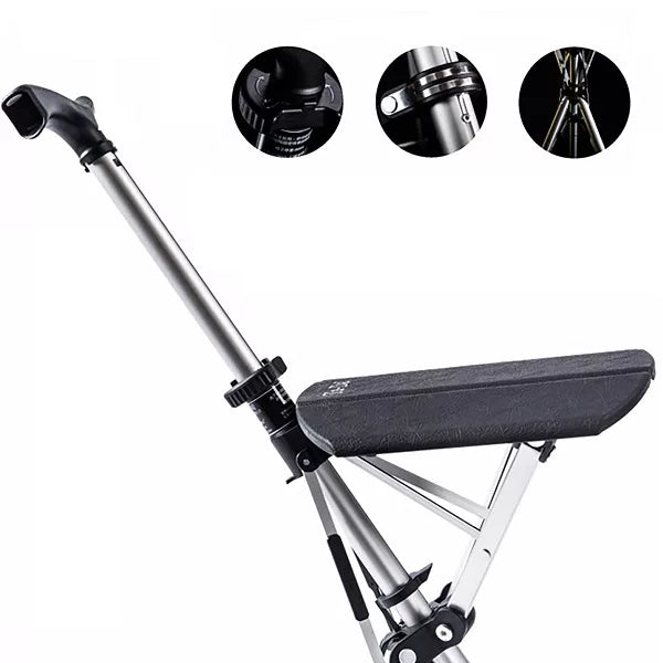 Belro walking stick with built-in seat, portable outdoor mobility aid, lightweight and ergonomic for comfortable support.