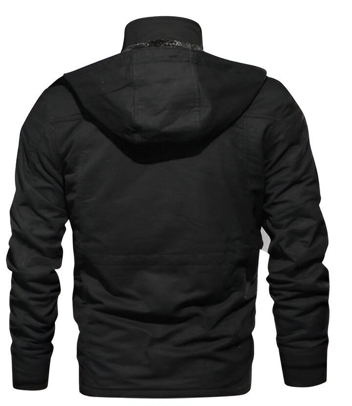 Men's Belro thermal fleece coat with a cozy, insulated design, perfect for cold weather, shown in a front view.