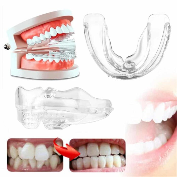 Belro Invisible Dental Realignment Tray for sleep improvement, shown in a close-up view on a white background.