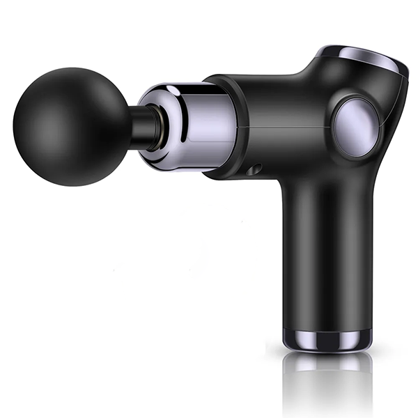 Belro massage gun with percussion function for deep-tissue massage, featuring ergonomic design and multiple attachment heads.