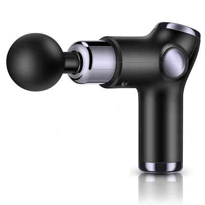 Belro massage gun with percussion function for deep-tissue massage, featuring ergonomic design and multiple attachment heads.