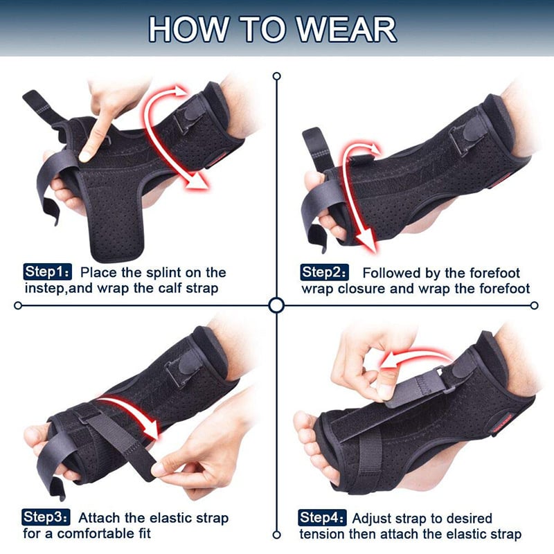 Belro Plantar Fasciitis Night Splint accessory with adjustable suspenders for foot support during sleep.