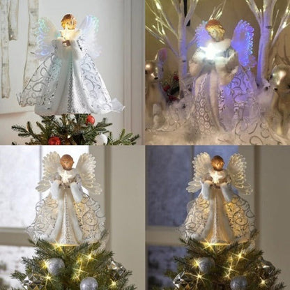 Animated angel tree topper from Belro, featuring a detailed heavenly angel figure perfect for festive holiday decorations.