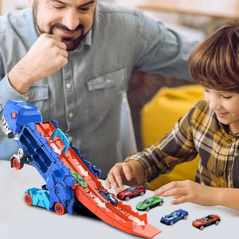 Belro dinosaur toy truck for kids, colorful plastic action figure vehicle with dinosaur design, suitable for imaginative play.