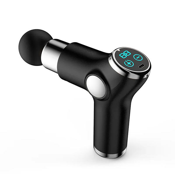 Belro massage gun with percussion function for deep-tissue massage, handheld personal care appliance with multiple head attachments.