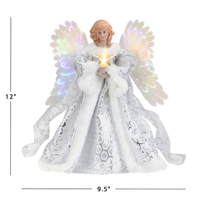 Animated tree topper Heavenly Angel from Belro, featuring detailed angel figure with flowing robes and wings for festive holiday decor.