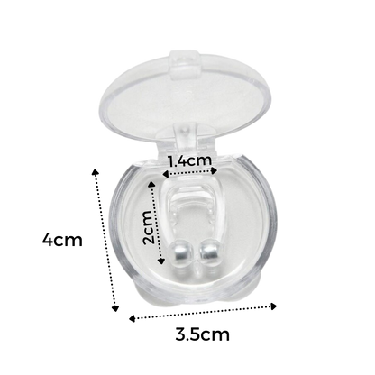 Belro anti-snoring nasal device for better sleep, shown in a close-up image demonstrating its design and fit.