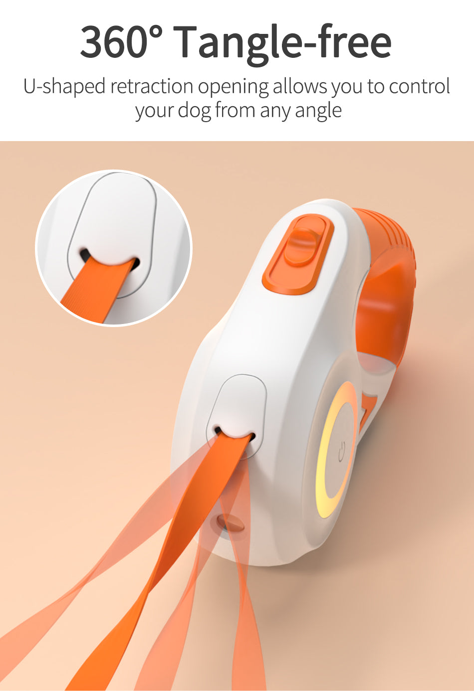 Belro retractable dog leash with adjustable length and comfortable handle, designed for convenient walking and control.