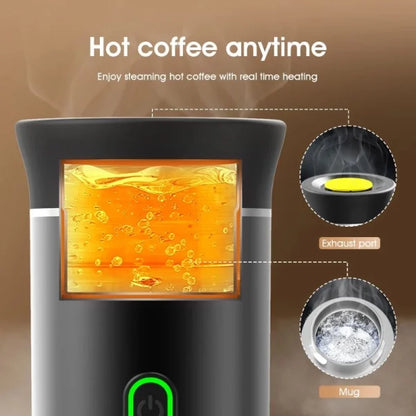 Belro wireless espresso coffee machine, portable 3-in-1 coffee maker with capsule and powder options, for home or travel use.