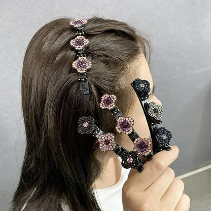 Mivoza braided crystal hair clip with sparkling design and strong hold, perfect for everyday elegant hair styling.