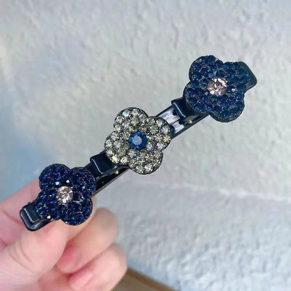 Mivoza braided crystal hair clip with sparkling design and strong hold, ideal for elegant everyday hair styling.