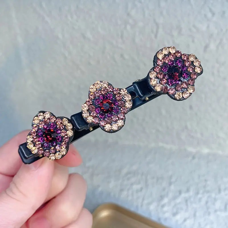 Mivoza braided crystal hair clip with sparkling design and strong hold, perfect for elegant everyday hairstyles.