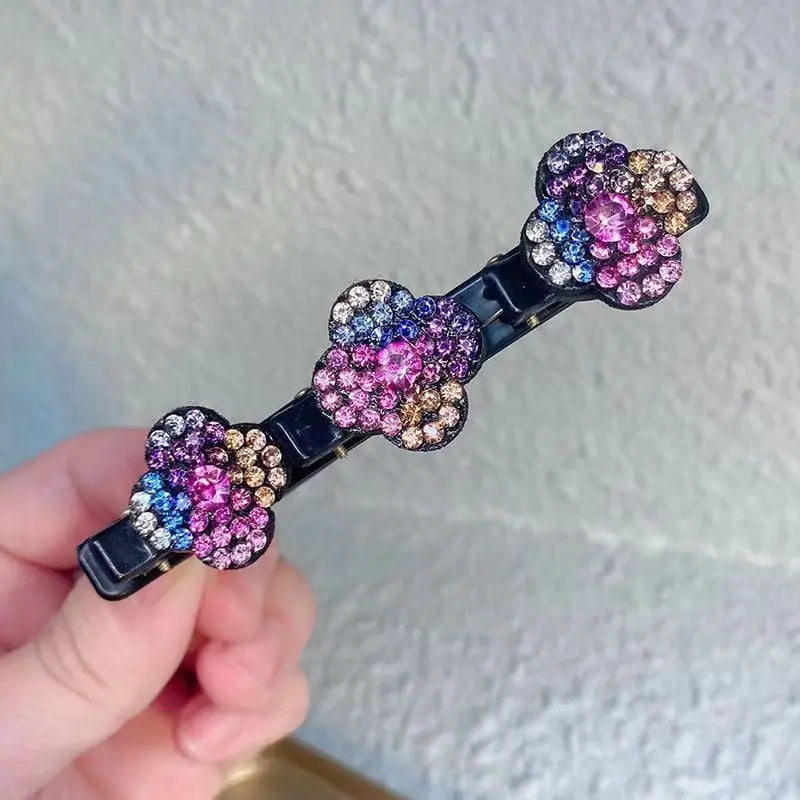 Mivoza braided crystal hair clip with sparkling design and strong hold, ideal for elegant everyday hairstyles.