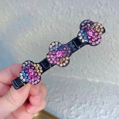 Mivoza braided crystal hair clip with sparkling design and strong hold, ideal for elegant everyday hairstyles.