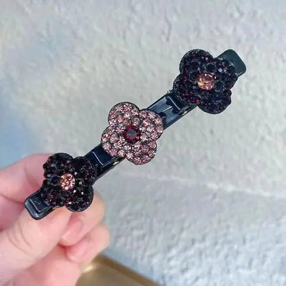 Mivoza braided crystal hair clip with sparkling design and strong hold, perfect for elegant everyday hair accessories.
