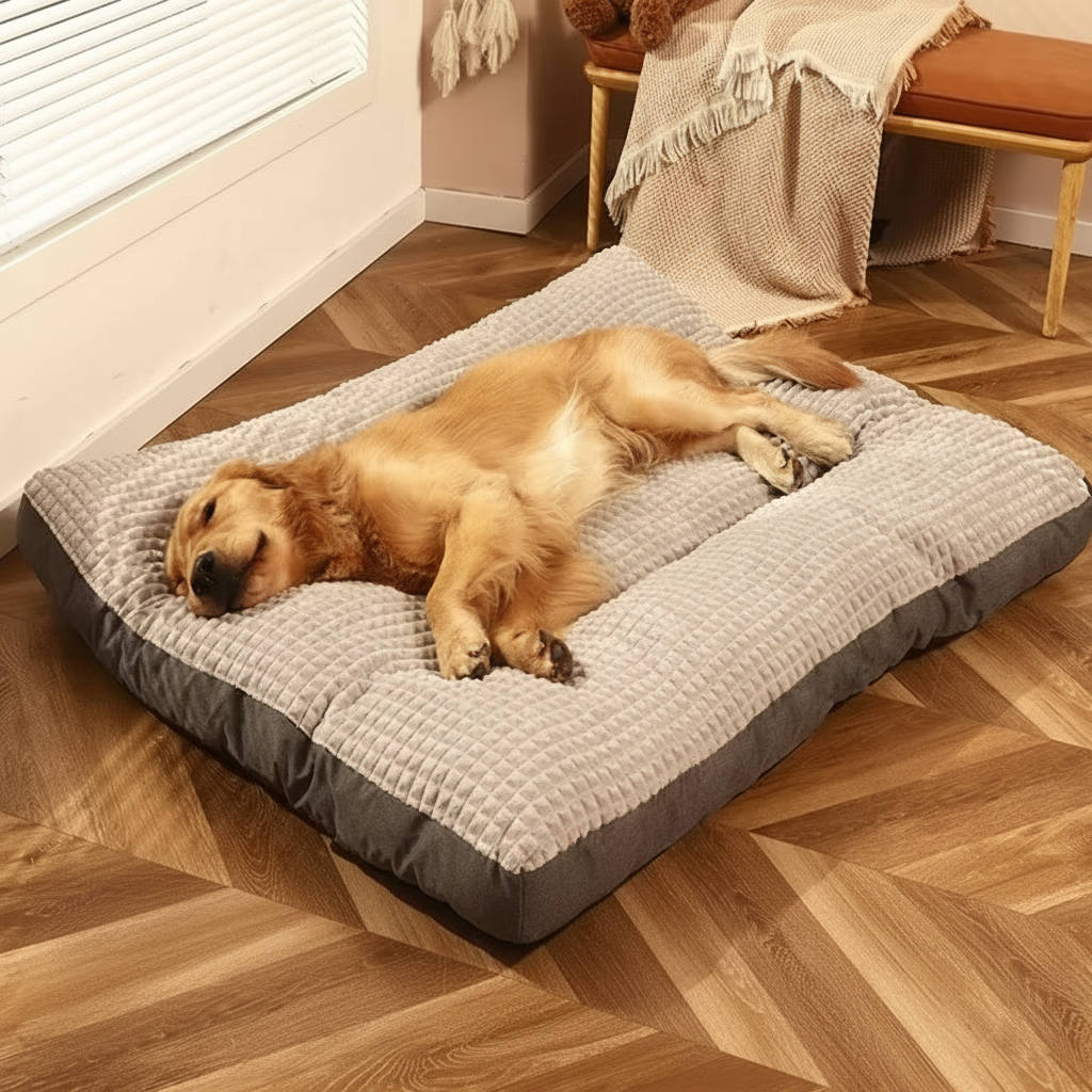 Soft fleece Warm Dogs Sleeping Bed by Belro, cozy pet bed with plush fabric for comfortable dog rest.