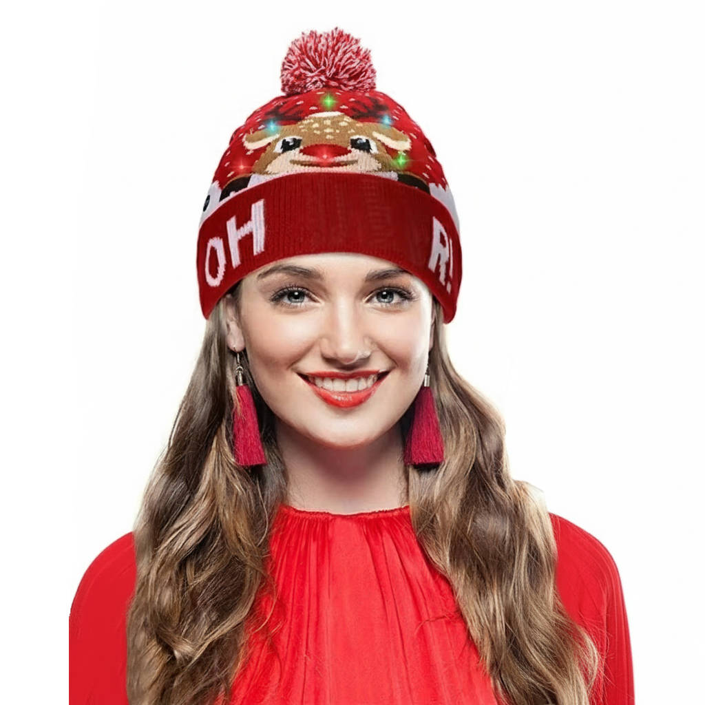 Belro light-up Christmas hat for men with festive design and glowing accents, perfect for holiday celebrations and parties.