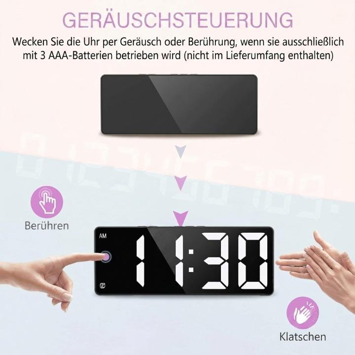Digital alarm clock with built-in 2K security camera, HD video, motion detection, and Wi-Fi connectivity by Mivoza Deutschland