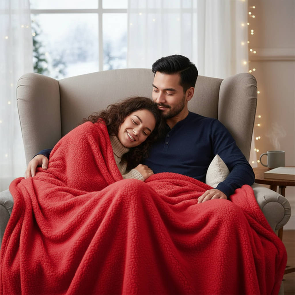 Belro waterproof blanket for couples, cozy throw with waterproof lining, perfect for bedroom or outdoor use.