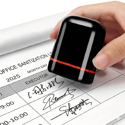 Personalized Belro signature stamp for clothing branding, featuring custom logo and name stamper on white background.