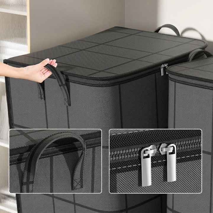 Mivoza fabric storage bag for duvets in size S to XL, dust protection and space-saving duvet organizer for closet storage.