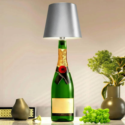Wireless Bottle Lamp by Belro, a sleek LED night light in a transparent bottle shape, ideal for modern home decor.