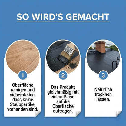 Mivoza Deutschland waterproof sealant applied on wall surface, providing permanent bond for roof and facade protection.