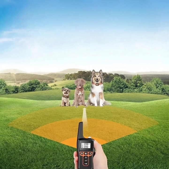 Mivoza dog training collar with remote, vibration and beep modes, 1000m range, for effective pet training in outdoor settings