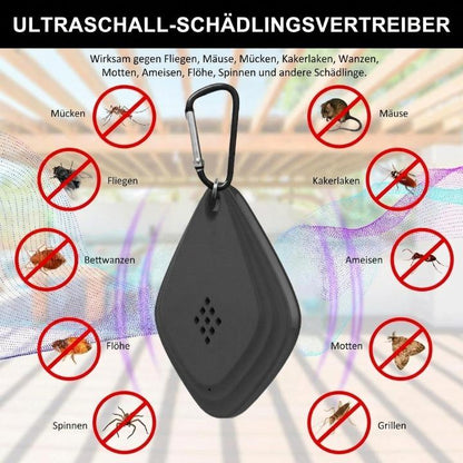 Mivoza Deutschland ultrasonic pet protector device repelling fleas, ticks, and mosquitoes without chemicals for home and pet safety.