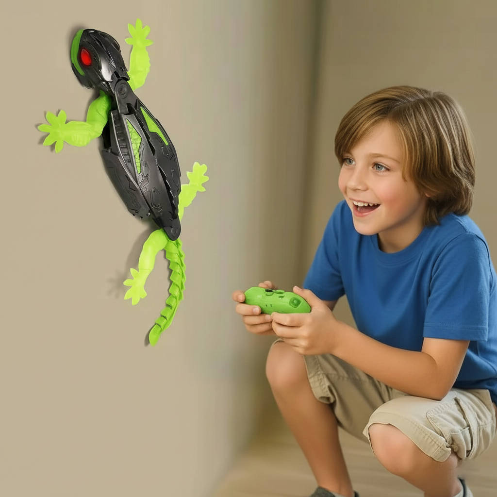 Belro RC Toys Wall Crawler climbing on a smooth surface, showcasing its compact design and remote-controlled functionality.
