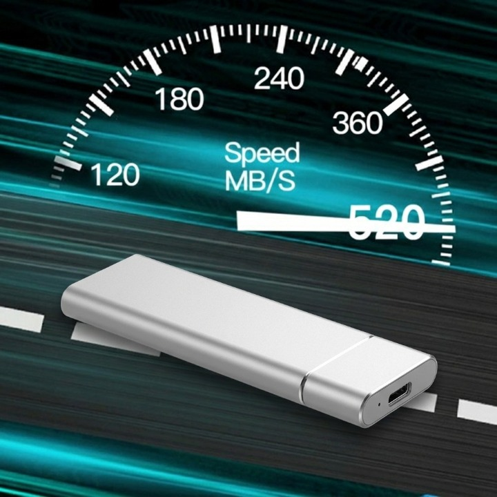 Mivoza 8TB external SSD with USB 3.1 Type-C, aluminum case, compact design, and plug-and-play fast storage for electronics.