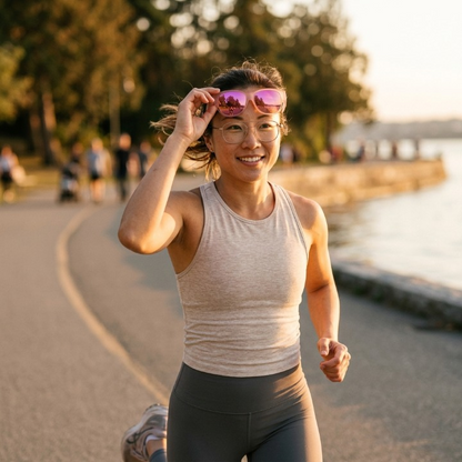 Mivoza fit-over polarized sunglasses with UV protection, designed to be worn over regular glasses, featuring sleek black frames.