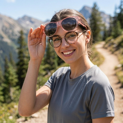 Mivoza fit-over sunglasses with polarized UV protection, designed to be worn over regular glasses, featuring stylish frame and tinted lenses.