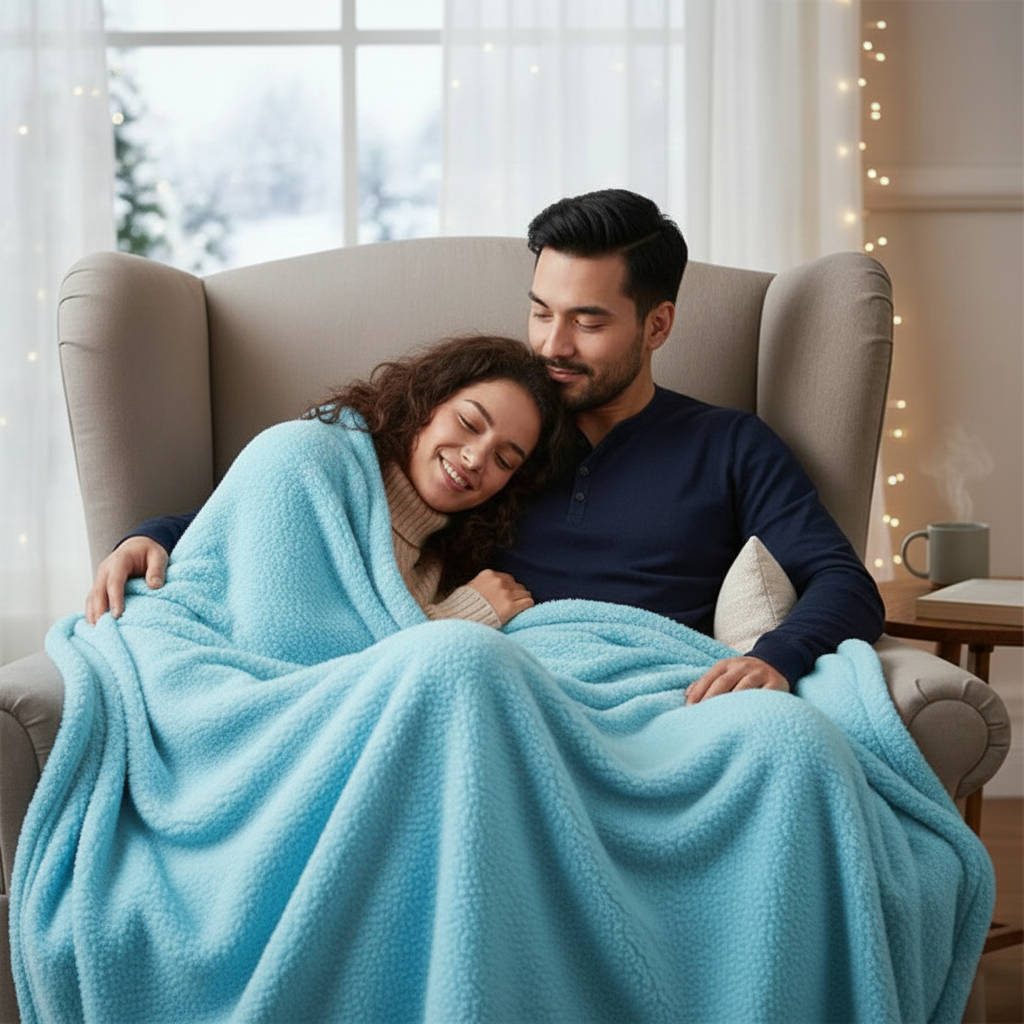 Belro waterproof blanket for couples, cozy bedding throw with waterproof fabric, ideal for home and outdoor use.