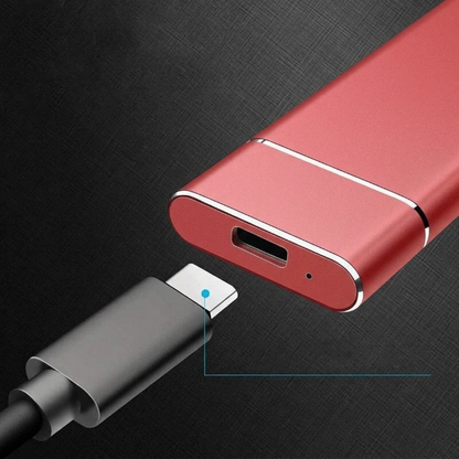 Mivoza 8TB external SSD with USB 3.1 Type-C aluminum case, compact portable storage device with plug-and-play functionality.