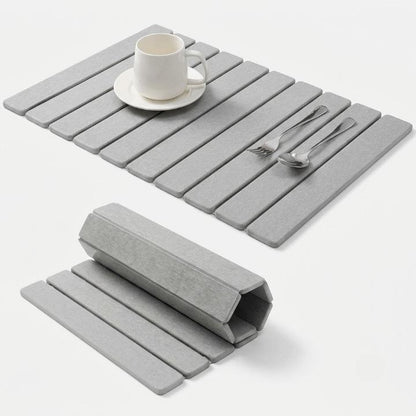 Mivoza diatomite stone dish drying mat, super absorbent and foldable, 40x30cm, ideal for kitchen dish drying and organization