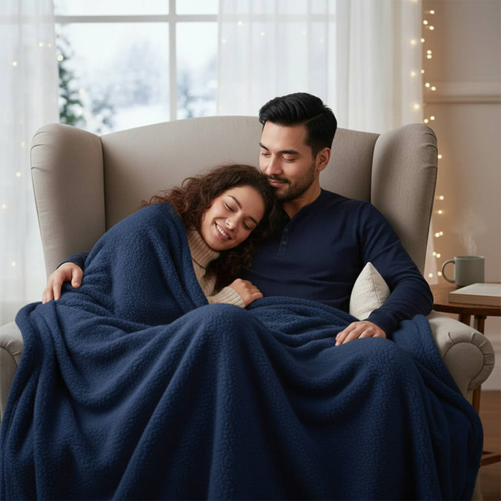 Belro waterproof blanket for couples, soft and durable, ideal for home bedding and outdoor use, featuring a cozy, protective design.