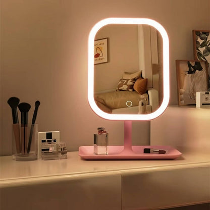 Belro travel makeup mirror with built-in lights, compact beauty accessory for precise makeup application on the go