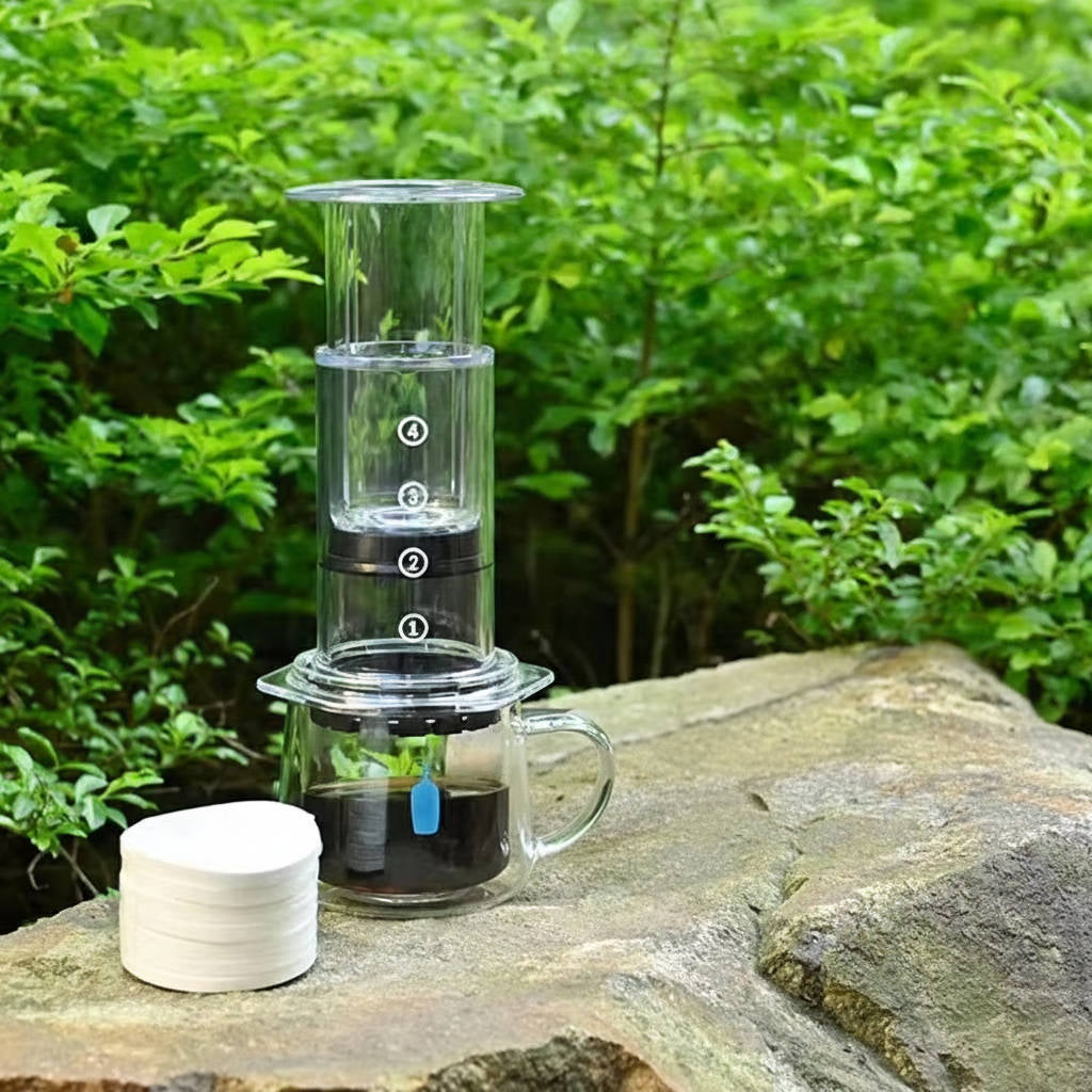 Belro coffee press machine for home use, featuring a sleek electronic design with a glass carafe and stainless steel accents.