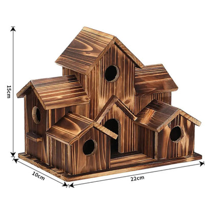 Mivoza wooden hanging birdhouse with spacious design, weatherproof outdoor decor for garden bird sanctuary, natural wood finish