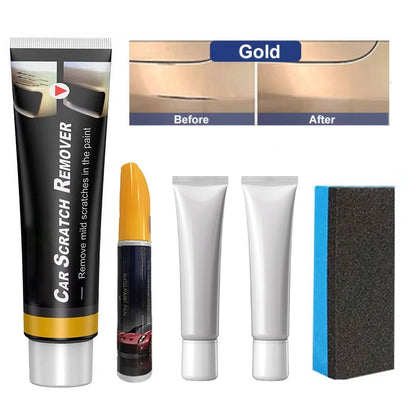 Belro Deep Scratch Repair Kit for cars, featuring gold-colored tools and repair components for home and garden automotive decor.